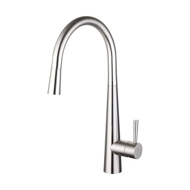 [BKT009BN] Contemporary Pull Out Kitchen Mixer Tap - Brushed Nickel - Cutout