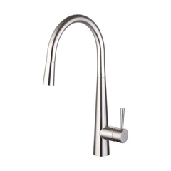 [BKT009] Contemporary Pull Out Single Lever Kitchen Mixer Tap - Chrome - Cutout