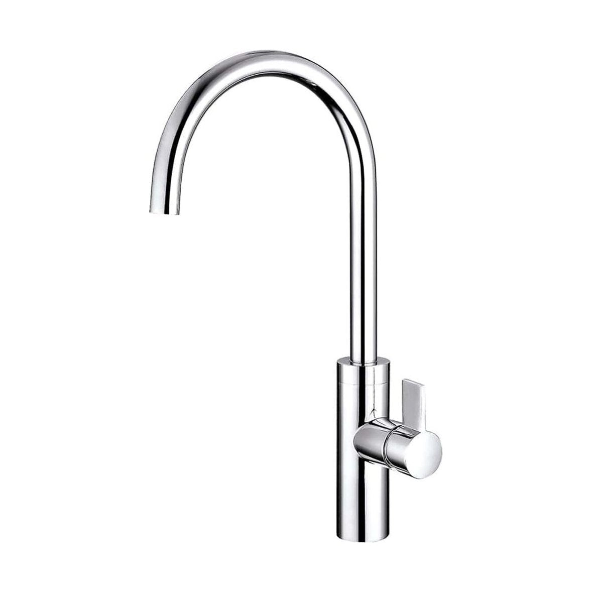 [BKT013] Balterley Contemporary Single Lever Kitchen Mixer Tap with Rounded Swan Neck Spout & Chrome Finish - Cutout