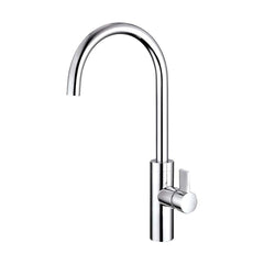 [BKT013] Balterley Contemporary Single Lever Kitchen Mixer Tap with Rounded Swan Neck Spout & Chrome Finish - Cutout
