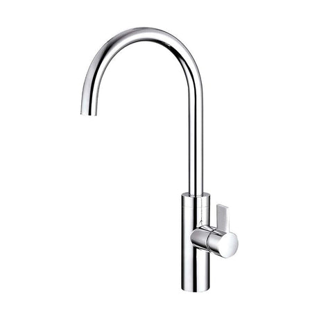 [BKT013] Balterley Contemporary Single Lever Kitchen Mixer Tap with Rounded Swan Neck Spout & Chrome Finish - Cutout
