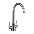 [BKT015BN] Contemporary Dual Handle Kitchen Mixer Tap - Brushed Nickel - Cutout