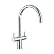 [BKT016] Traditional Dual Handle Kitchen Mixer Tap - Chrome - Cutout