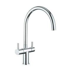 [BKT016] Traditional Dual Handle Kitchen Mixer Tap - Chrome - Cutout