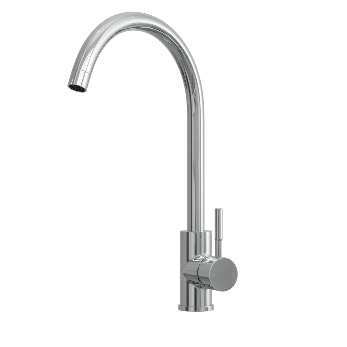[BKT1310] Modern Round Kitchen Sink Mixer Tap Single Lever, Top-Fix Installation, 355 x 90 x 245 mm - Choice of Colour - Cutout