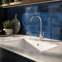 [BKT1310] Modern Round Kitchen Sink Mixer Tap Single Lever, Top-Fix Installation, 355 x 90 x 245 mm - Choice of Colour - Lifestyle 1