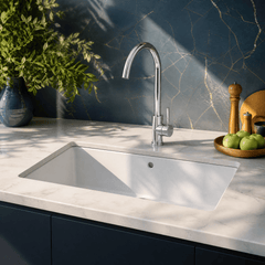 [BKT1310] Modern Round Kitchen Sink Mixer Tap Single Lever, Top-Fix Installation, 355 x 90 x 245 mm - Choice of Colour - Lifestyle 3