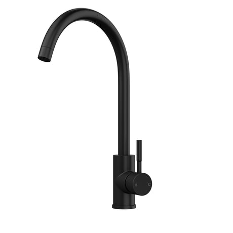 [BKT1311] Modern Round Kitchen Sink Mixer Tap Single Lever, Top-Fix Installation, 355 x 90 x 245 mm - Choice of Colour - Cutout