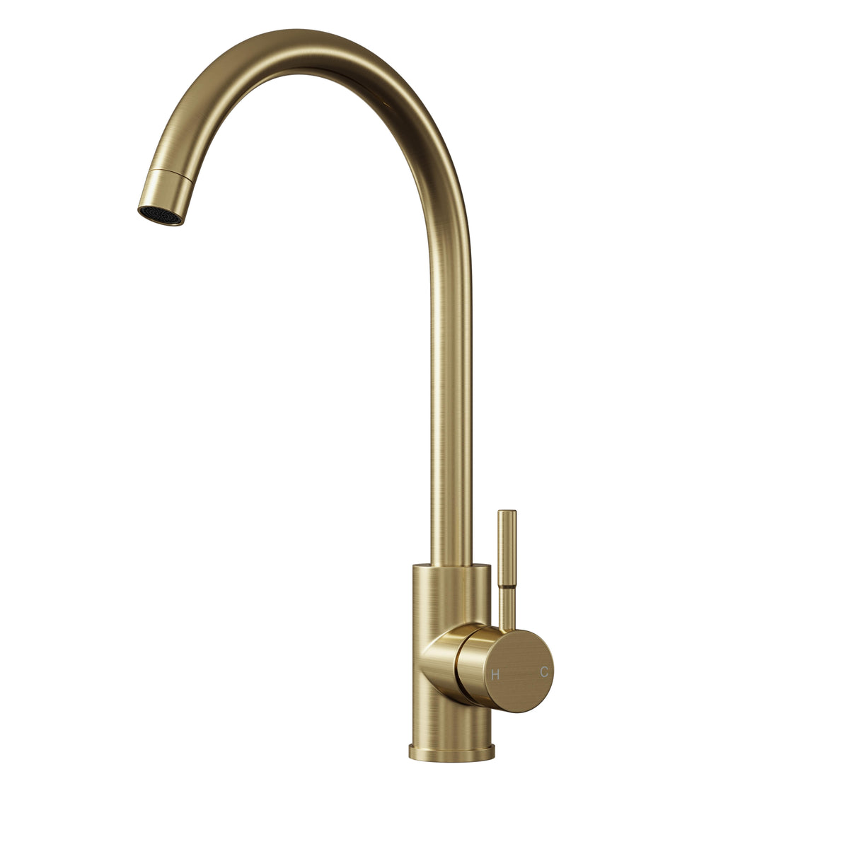 [BKT1312] Modern Round Kitchen Sink Mixer Tap Single Lever, Top-Fix Installation, 355 x 90 x 245 mm - Choice of Colour - Cutout