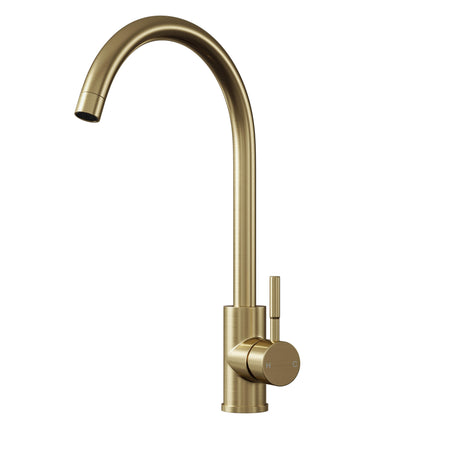 [BKT1312] Modern Round Kitchen Sink Mixer Tap Single Lever, Top-Fix Installation, 355 x 90 x 245 mm - Choice of Colour - Cutout