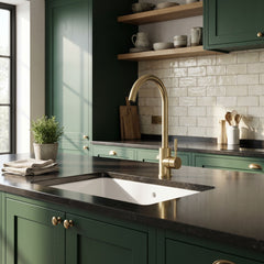 [BKT1312] Modern Round Kitchen Sink Mixer Tap Single Lever, Top-Fix Installation, 355 x 90 x 245 mm - Choice of Colour - Lifestyle 1