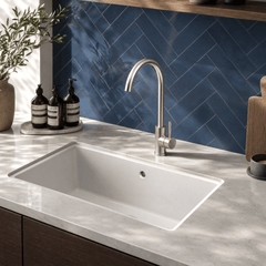 [BKT1313] Modern Round Kitchen Sink Mixer Tap Single Lever, Top-Fix Installation, 355 x 90 x 245 mm - Choice of Colour - Lifestyle 3