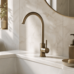 [BKT1323] Modern Round Kitchen Sink Mixer Tap Single Lever, Top-Fix Installation, 355 x 90 x 245 mm - Choice of Colour - Lifestyle 1