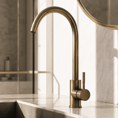 [BKT1323] Modern Round Kitchen Sink Mixer Tap Single Lever, Top-Fix Installation, 355 x 90 x 245 mm - Choice of Colour - Lifestyle 2