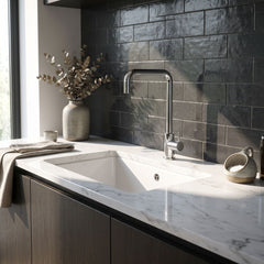 [BKT1325] Modern Square Kitchen Sink Mixer Tap Single Lever, Top Fix Installation, 352 x 90 x 245 mm - Choice of Colour - Lifestyle 1