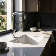 [BKT1325] Modern Square Kitchen Sink Mixer Tap Single Lever, Top Fix Installation, 352 x 90 x 245 mm - Choice of Colour - Lifestyle 2