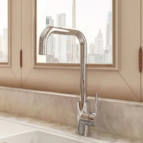 Modern Square Kitchen Sink Mixer Tap Single Lever, Top Fix Installation, 352 x 90 x 245 mm - Choice of Colour