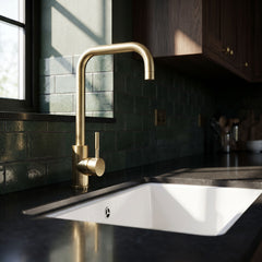 [BKT1327] Modern Square Kitchen Sink Mixer Tap Single Lever, Top Fix Installation, 352 x 90 x 245 mm - Choice of Colour - Lifestyle 2