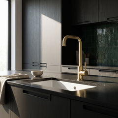 [BKT1327] Modern Square Kitchen Sink Mixer Tap Single Lever, Top Fix Installation, 352 x 90 x 245 mm - Choice of Colour - Lifestyle 3