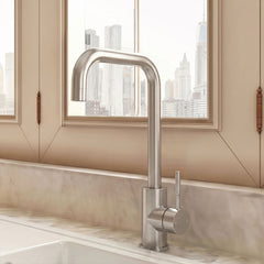 [BKT1328] Modern Square Kitchen Sink Mixer Tap Single Lever, Top Fix Installation, 352 x 90 x 245 mm - Choice of Colour - Silo