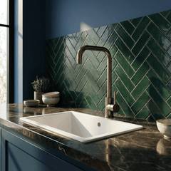 [BKT1329] Modern Square Kitchen Sink Mixer Tap Single Lever, Top Fix Installation, 352 x 90 x 245 mm - Choice of Colour - Lifestyle 1