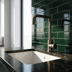 [BKT1329] Modern Square Kitchen Sink Mixer Tap Single Lever, Top Fix Installation, 352 x 90 x 245 mm - Choice of Colour - Lifestyle 2