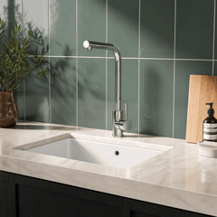 [BKT1330] Modern L-Neck Kitchen Sink Mixer Tap Single Lever, Top Fix Installation, 347 x 90 x 245 mm - Choice of Colour - Lifestyle 1