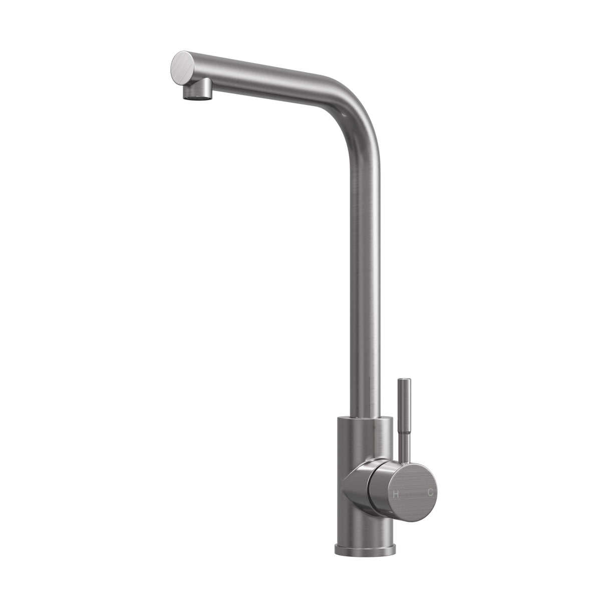 [BKT1333] Modern L-Neck Kitchen Sink Mixer Tap Single Lever, Top Fix Installation, 347 x 90 x 245 mm - Choice of Colour - Cutout