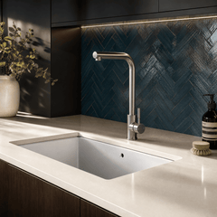 [BKT1333] Modern L-Neck Kitchen Sink Mixer Tap Single Lever, Top Fix Installation, 347 x 90 x 245 mm - Choice of Colour - Lifestyle 1