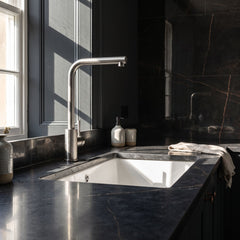 [BKT1333] Modern L-Neck Kitchen Sink Mixer Tap Single Lever, Top Fix Installation, 347 x 90 x 245 mm - Choice of Colour - Lifestyle 2