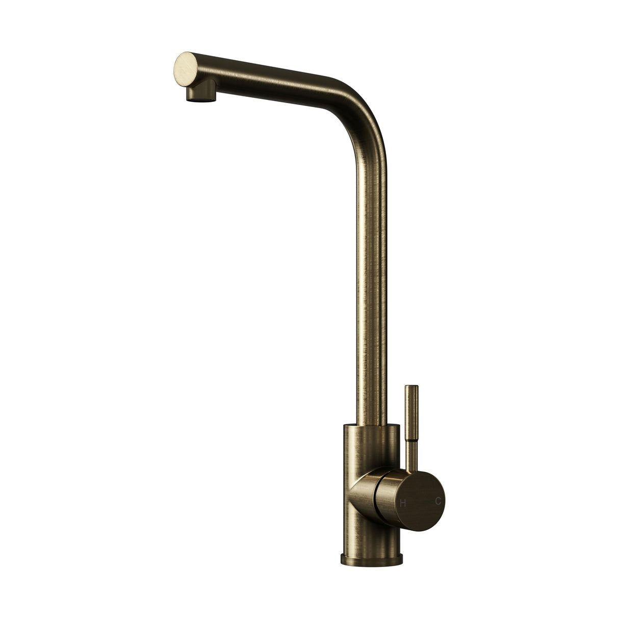 [BKT1334] Modern L-Neck Kitchen Sink Mixer Tap Single Lever, Top Fix Installation, 347 x 90 x 245 mm - Choice of Colour - Cutout