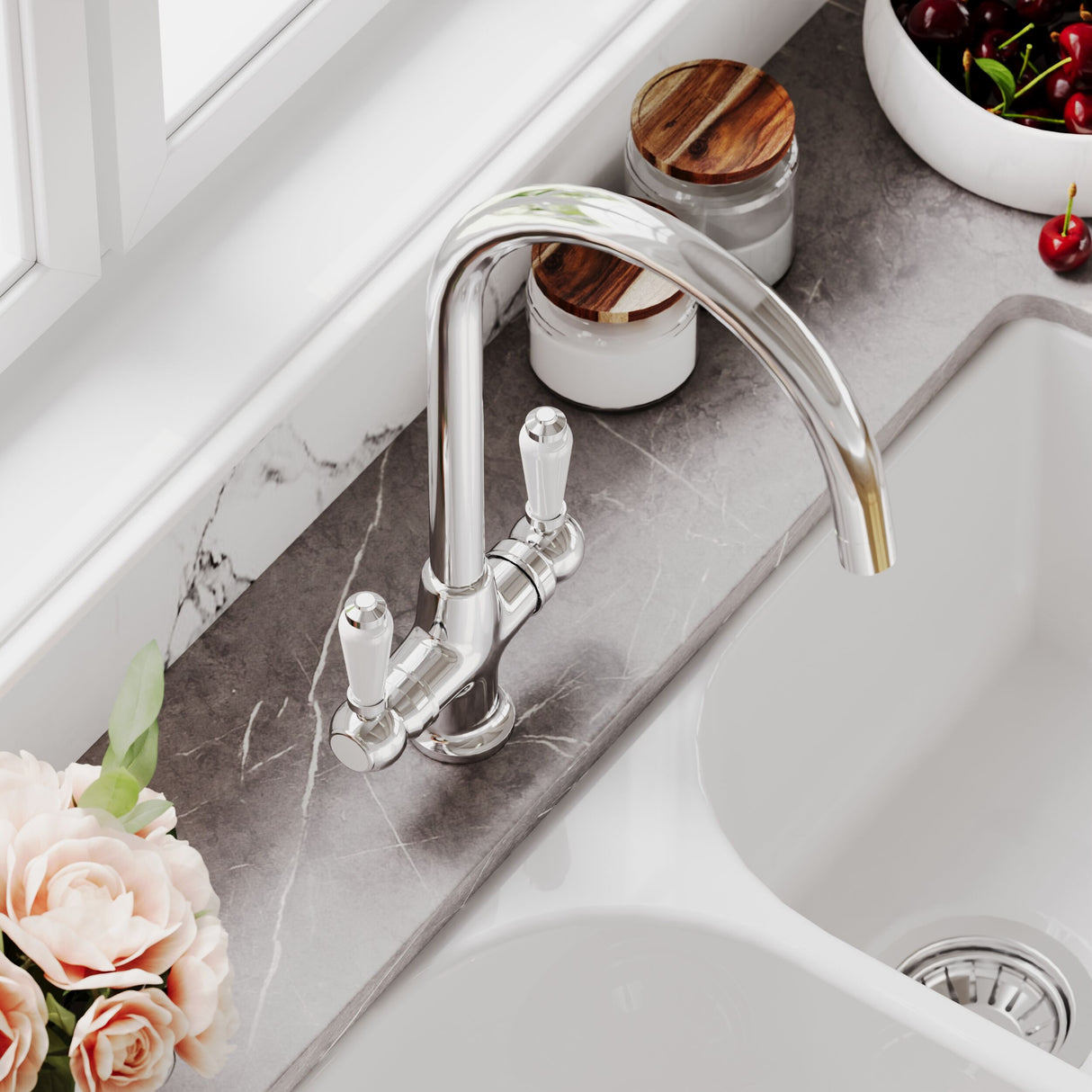 [BKT304B] Norbury Mono Mixer Kitchen Tap - Multiple Handle and Finish Options Available - Lifestyle 3