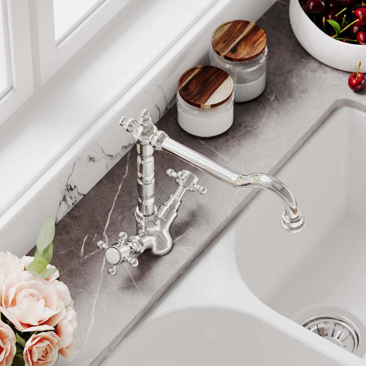 [BKT315B] Norbury Traditional French Classic Mono Sink Mixer Tap - Choice of Colour - Lifestyle 3