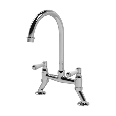 [BKT317B] Norbury Bridge Mixer Kitchen Tap - Crosshead or Lever Handles, Choice of Colour - Cutout