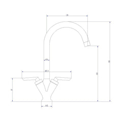 [BKT321B] Mono Mixer Kitchen Tap - Technical Drawing