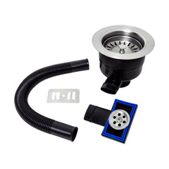 [BKT527] Modern Round Kitchen Sink Strainer Waste with Overflow, Top Fix Installation, 231 x 114 x 214mm - Choice of Colour - Cutout