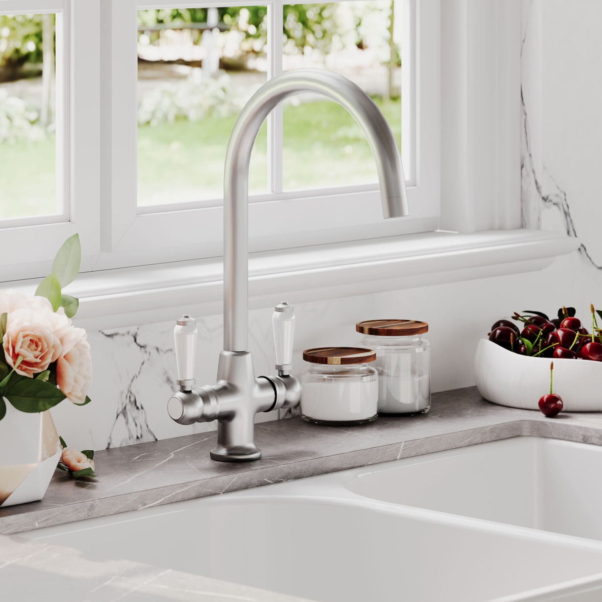 [BKT604] Norbury Mono Mixer Kitchen Tap - Multiple Handle and Finish Options Available - Lifestyle 2