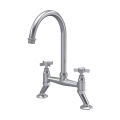 [BKT606] Norbury Bridge Mixer Kitchen Tap - Crosshead or Lever Handles, Choice of Colour - Cutout