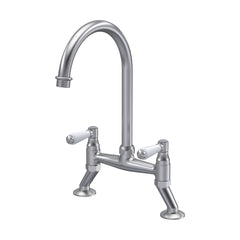[BKT616] Norbury Bridge Mixer Kitchen Tap - Crosshead or Lever Handles, Choice of Colour - Cutout