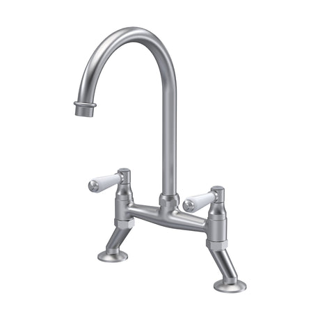 [BKT616] Norbury Bridge Mixer Kitchen Tap - Crosshead or Lever Handles, Choice of Colour - Cutout