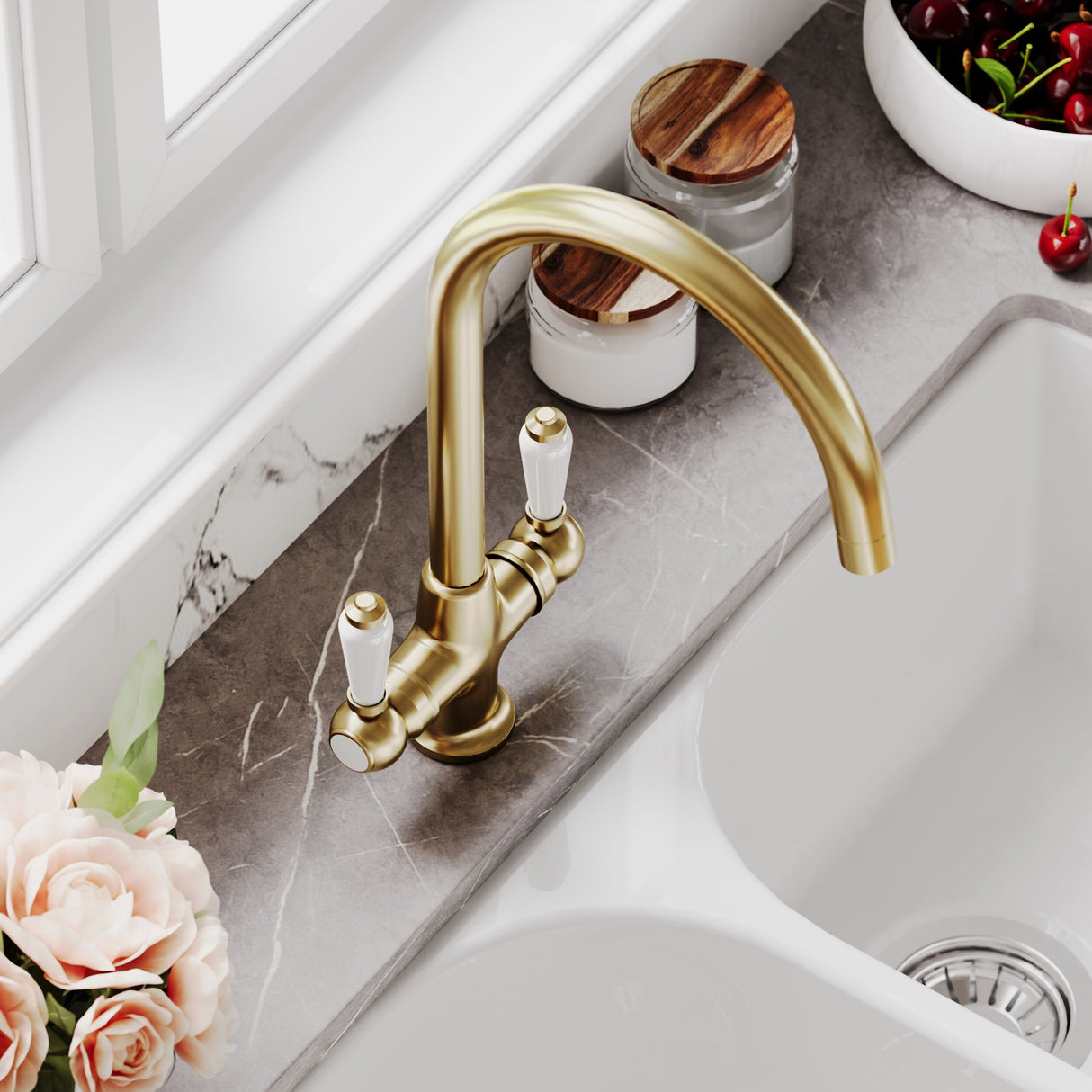 [BKT804] Norbury Mono Mixer Kitchen Tap - Multiple Handle and Finish Options Available - Lifestyle 3