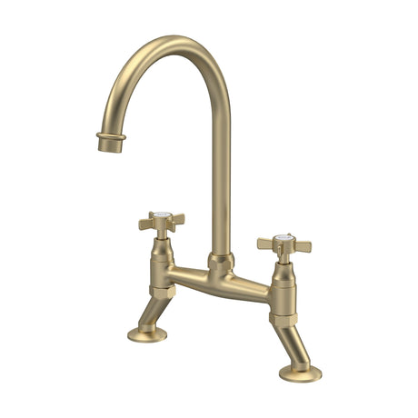 [BKT806] Norbury Bridge Mixer Kitchen Tap - Crosshead or Lever Handles, Choice of Colour - Cutout