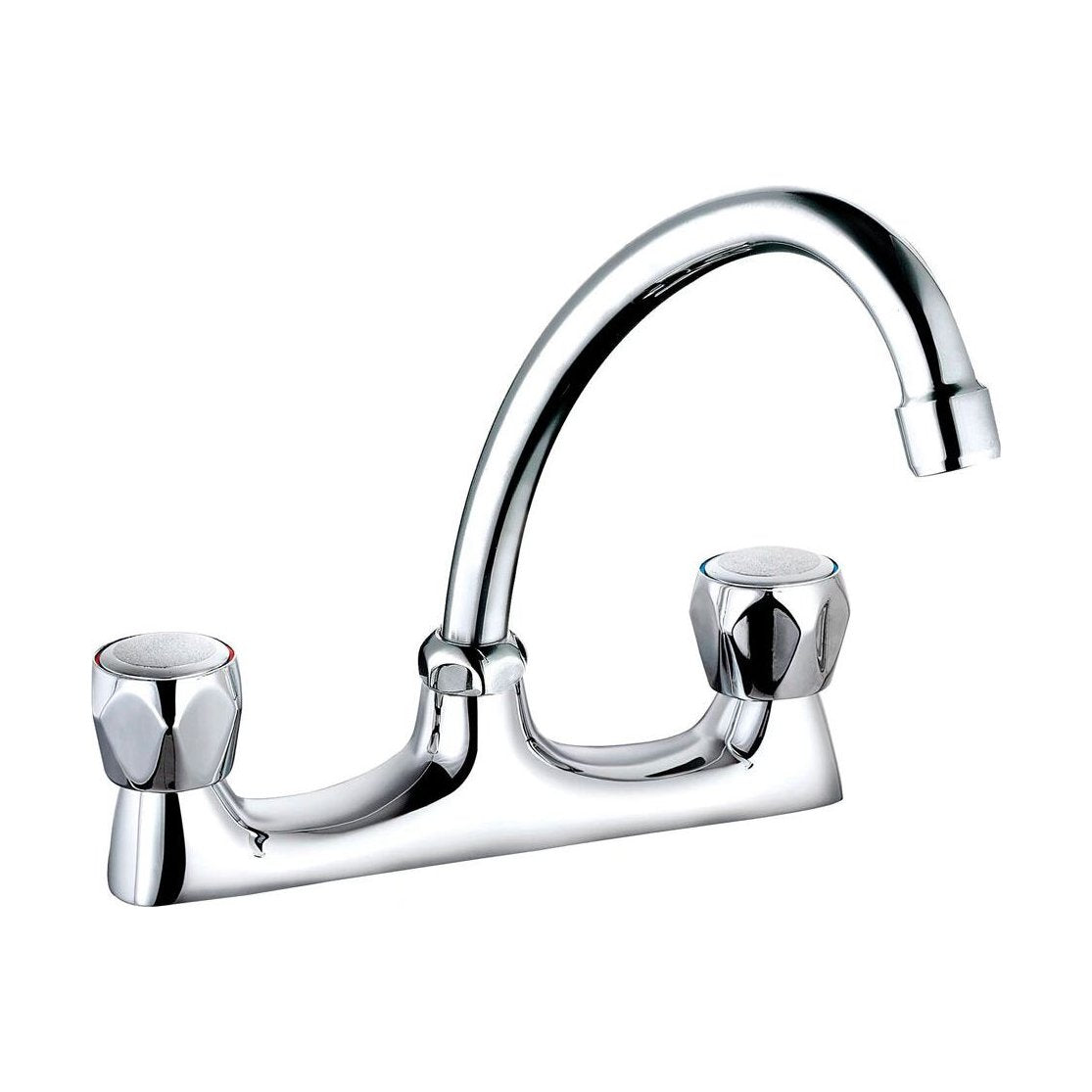 [BKTCLU06] Balterley Contemporary Dual Handle Deck Mounted Sink Mixer Tap with Rounded Swivel Spout & Chrome Finish - Cutout