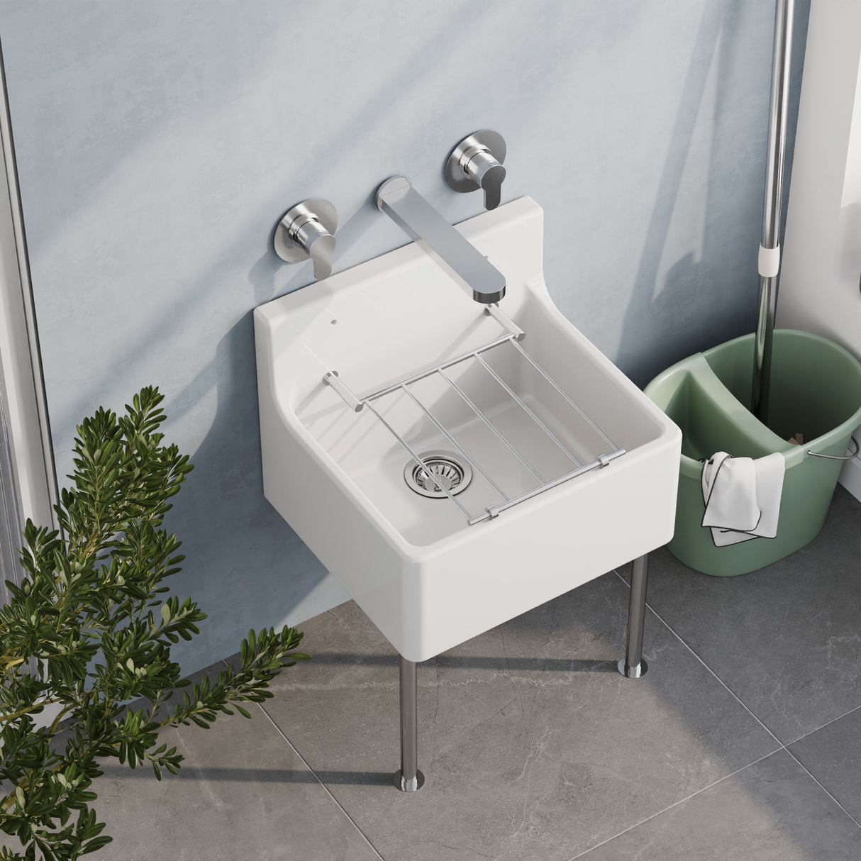 [BKW301] Traditional Cleaner Sink Waste with Plug with a Chrome Finish - Lifestyle 2