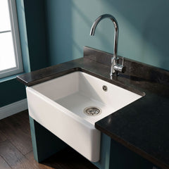 [BKW613R] 90mm Fireclay Kitchen Sink Basket Strainer Waste with Overflow - Multiple Colours Available - Lifestyle 3