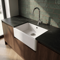 [BKW613R] 90mm Fireclay Kitchen Sink Basket Strainer Waste with Overflow - Multiple Colours Available - Silo
