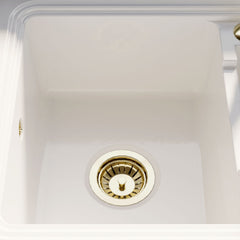 [BKW813R] 90mm Fireclay Kitchen Sink Basket Strainer Waste with Overflow - Multiple Colours Available - Lifestyle 2