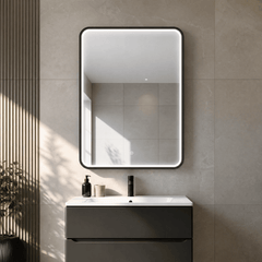 [BLQ731] Quixhill Contemporary Inset Framed LED Touch Sensor Mirror with De-mister Pad, 700 x 500mm - Choice of Colour - Lifestyle 1