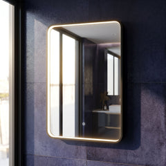 [BLQ731] Quixhill Contemporary Inset Framed LED Touch Sensor Mirror with De-mister Pad, 700 x 500mm - Choice of Colour - Lifestyle 2
