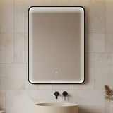 Quixhill Contemporary Inset Framed LED Touch Sensor Mirror with De-mister Pad, 700 x 500mm - Choice of Colour